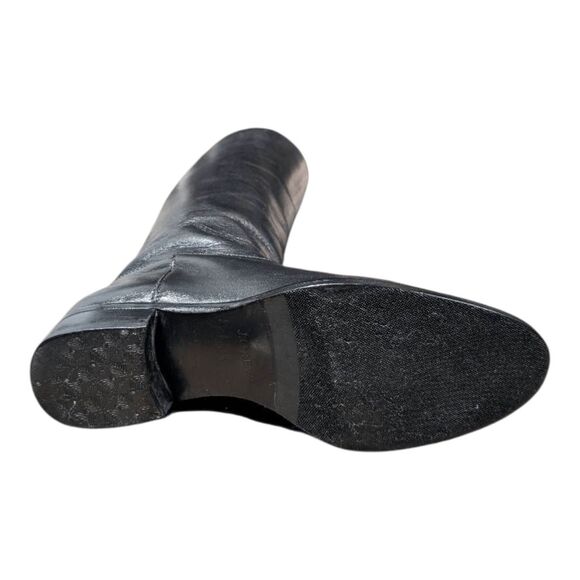 J.CREW Field Knee High Black Leather Riding Boot Size 8.5 - Picture 9 of 10